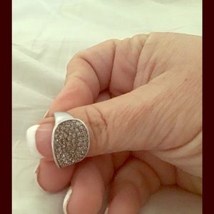 Size 7 Black and silver pave ring